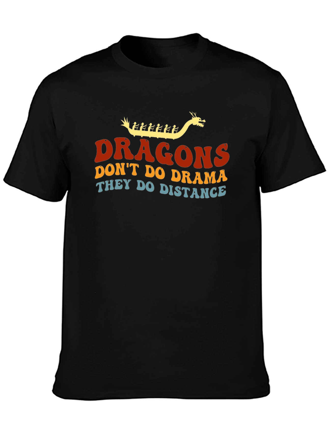 Dragons Distance T-Shirt - Black Crew Neck Tee
