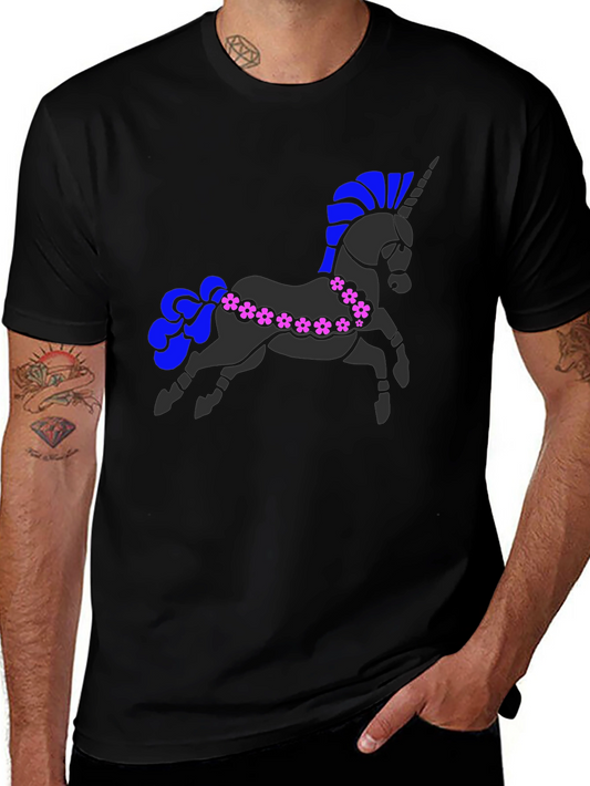 Unicorn Graphic Tee - Black Cotton Comfort