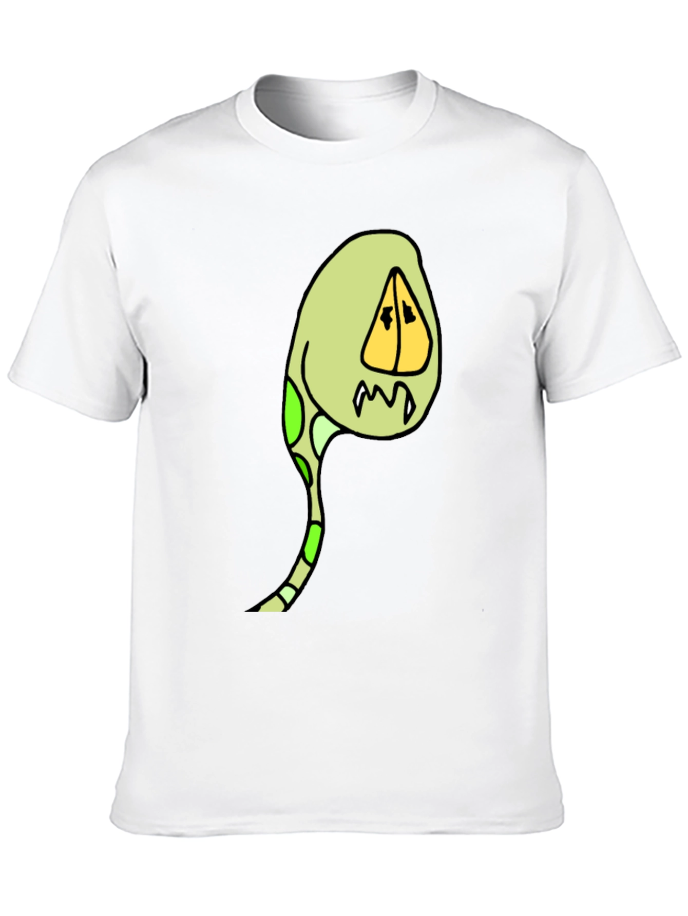 Cartoon Creature Graphic Tee - Black Cotton Blend
