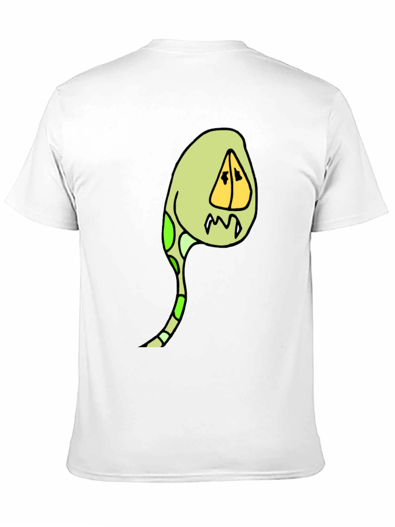 Cartoon Creature Graphic Tee - Black Cotton Blend