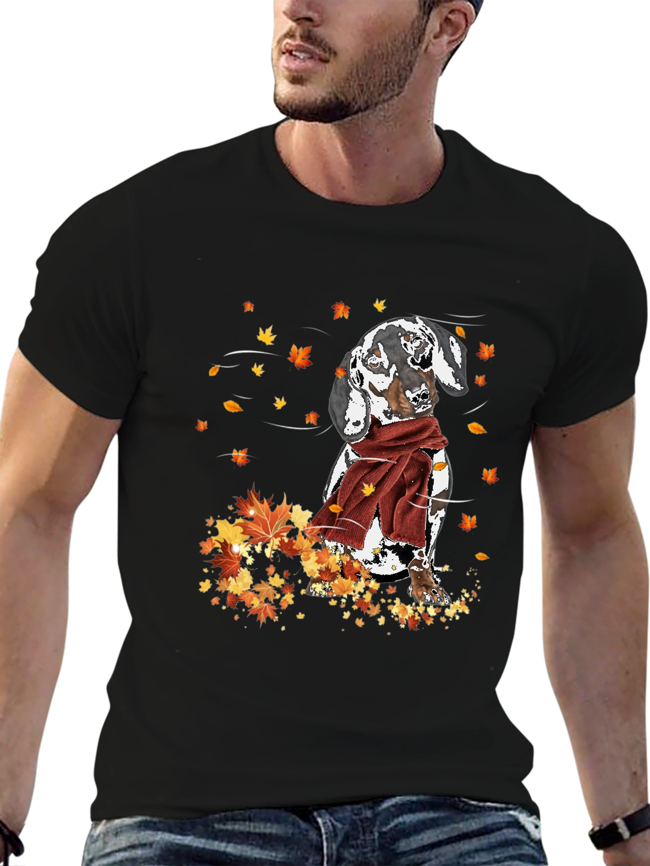 Dachshund Fall Leaves T-Shirt | Cute Dachshund Autumn Tee | Funny Dog Lover Shirt | Dog Lover Gift | Free Shipping $50+