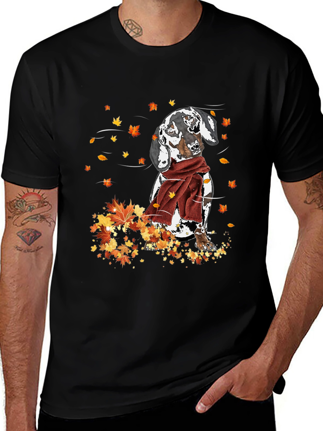 Dachshund Fall Leaves T-Shirt | Cute Dachshund Autumn Tee | Funny Dog Lover Shirt | Dog Lover Gift | Free Shipping $50+