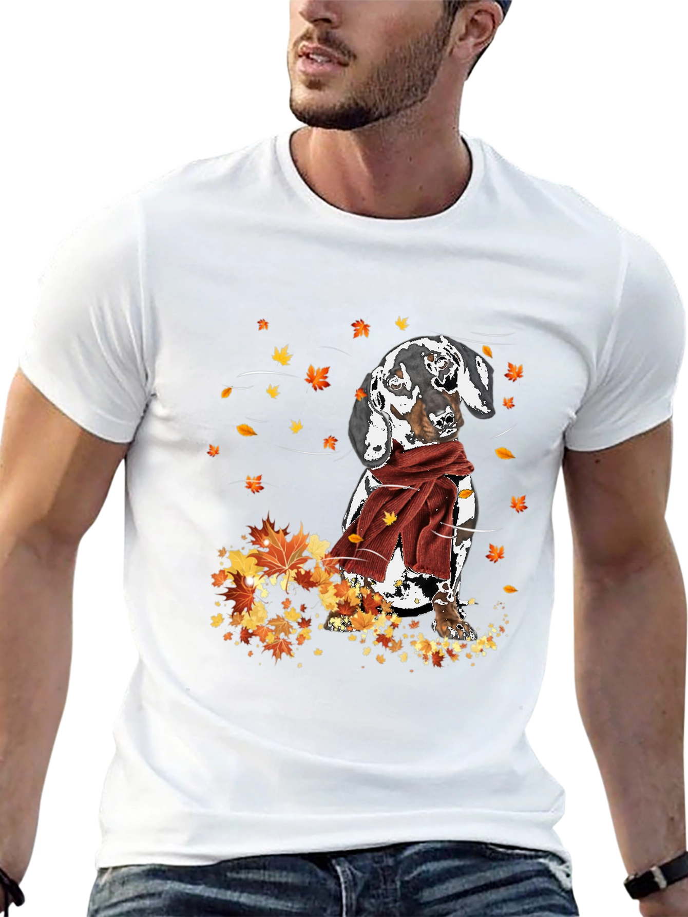 Dachshund Fall Leaves T-Shirt | Cute Dachshund Autumn Tee | Funny Dog Lover Shirt | Dog Lover Gift | Free Shipping $50+