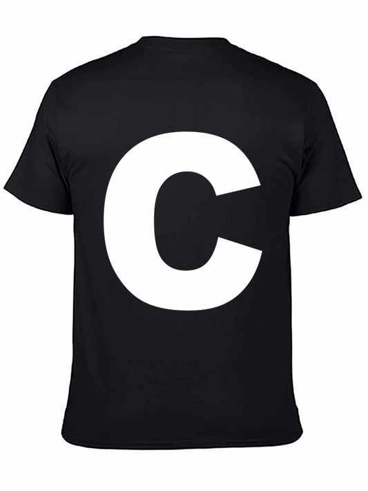 Statement C Black T-Shirt: Bold & Casual