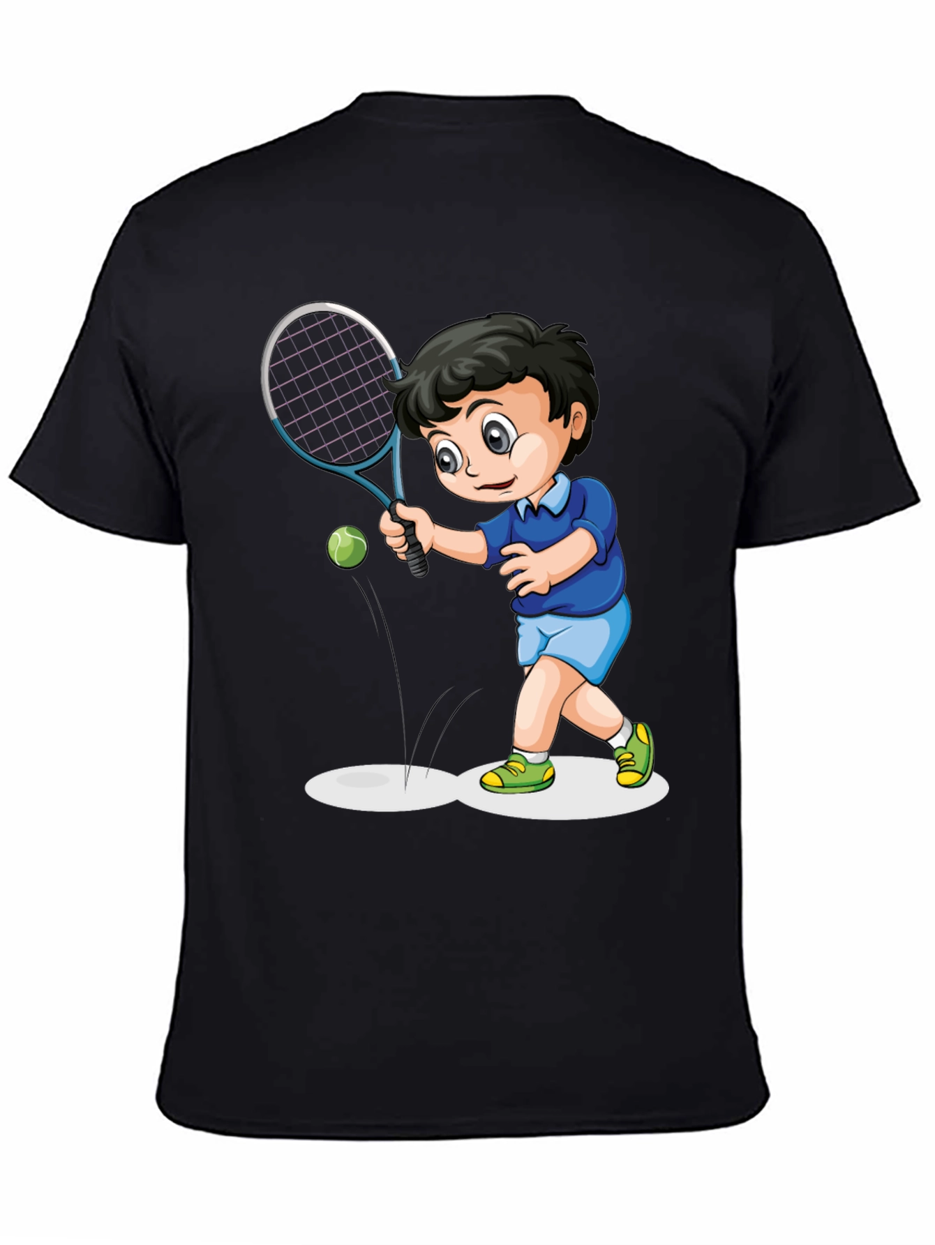 Boy Tennis Cartoon T-Shirt