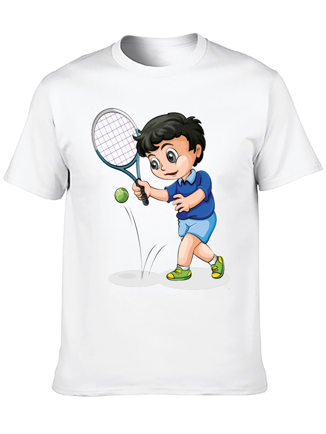 Boy Tennis Cartoon T-Shirt