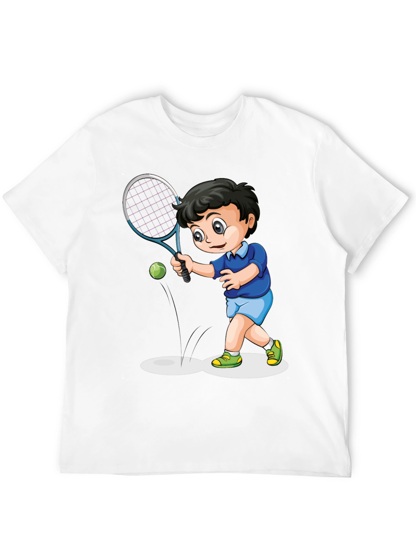 Boy Tennis Cartoon T-Shirt