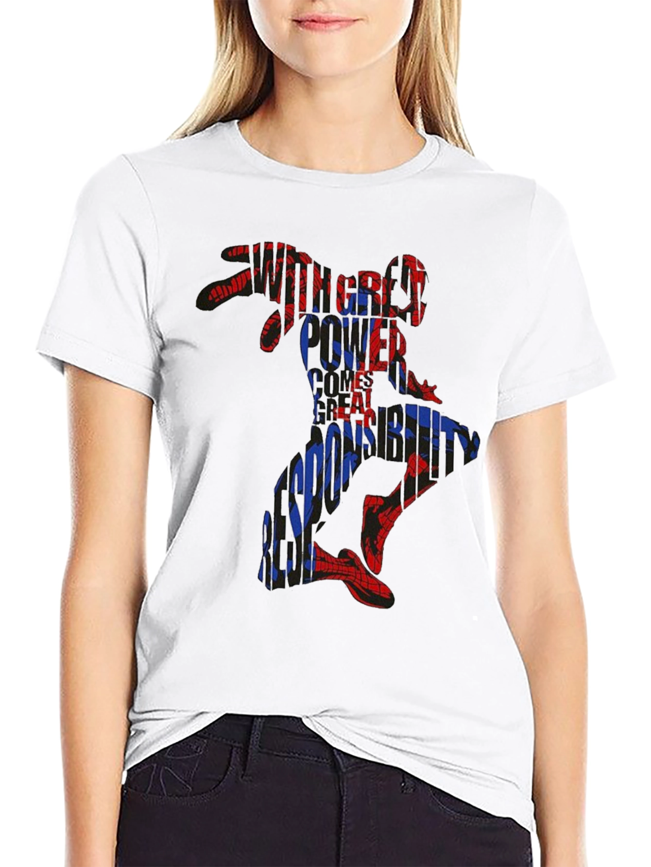Spiderman Graphic Print Black T-Shirt