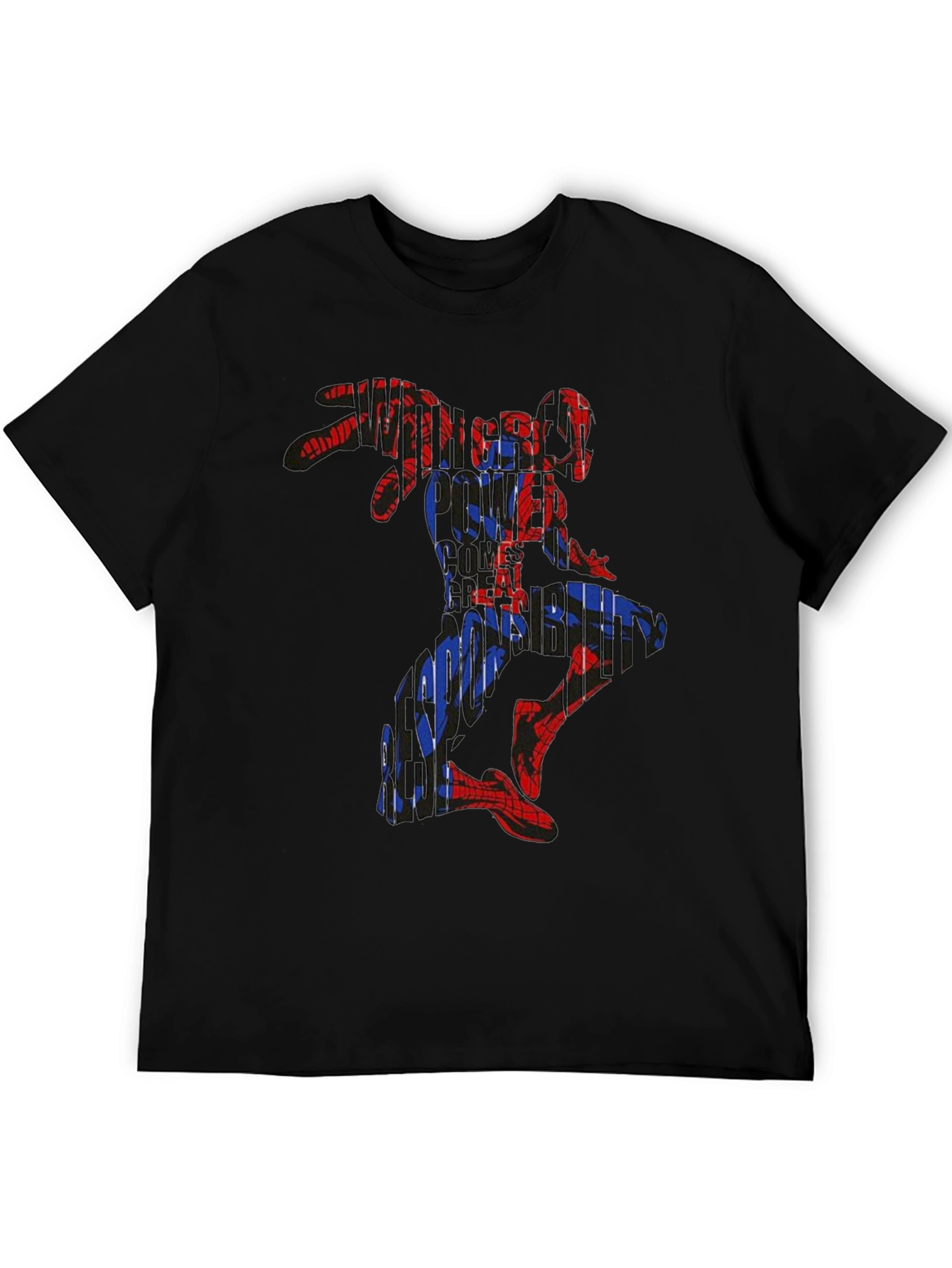 Spiderman Graphic Print Black T-Shirt