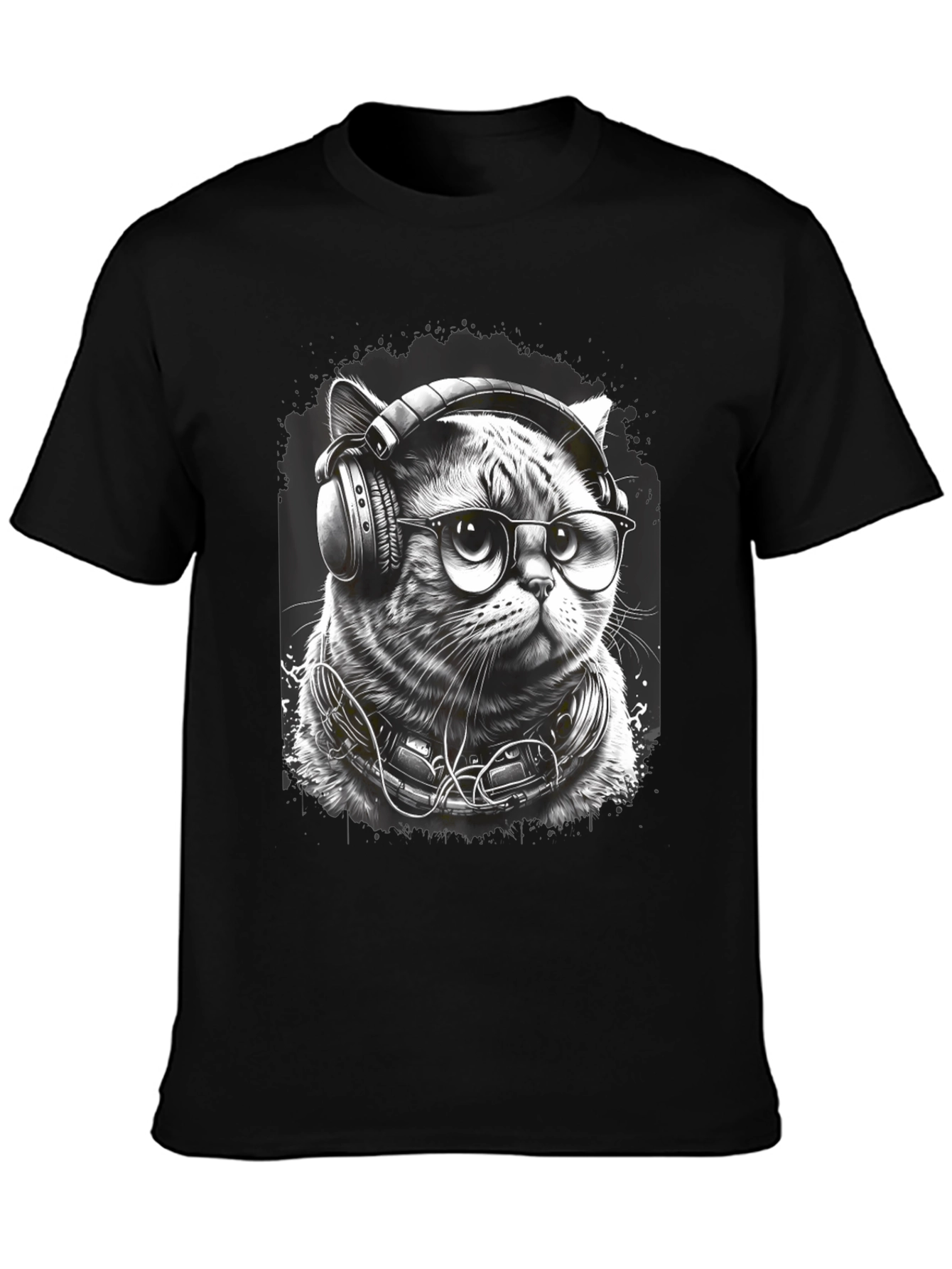 Cool Cat DJ Graphic Tee - Black T-Shirt