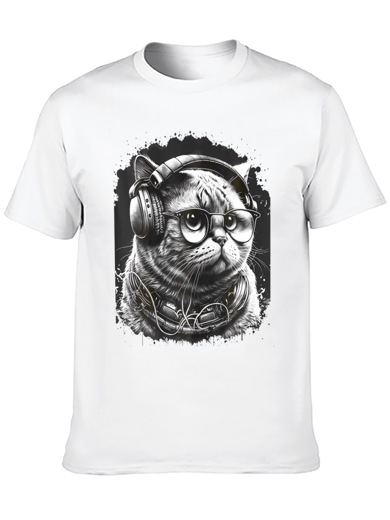 Cool Cat DJ Graphic Tee - Black T-Shirt