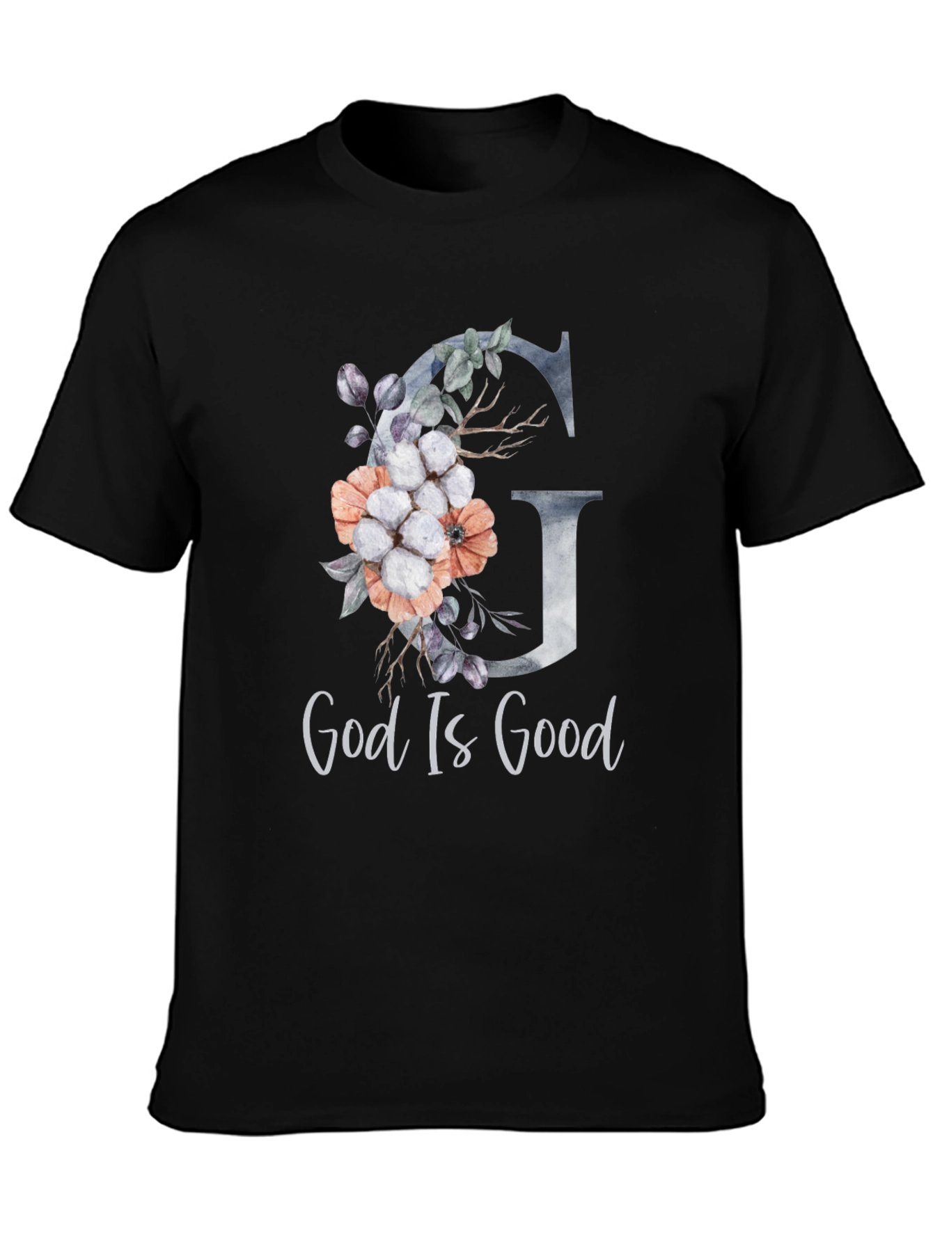 God Is Good Floral Letter Tee