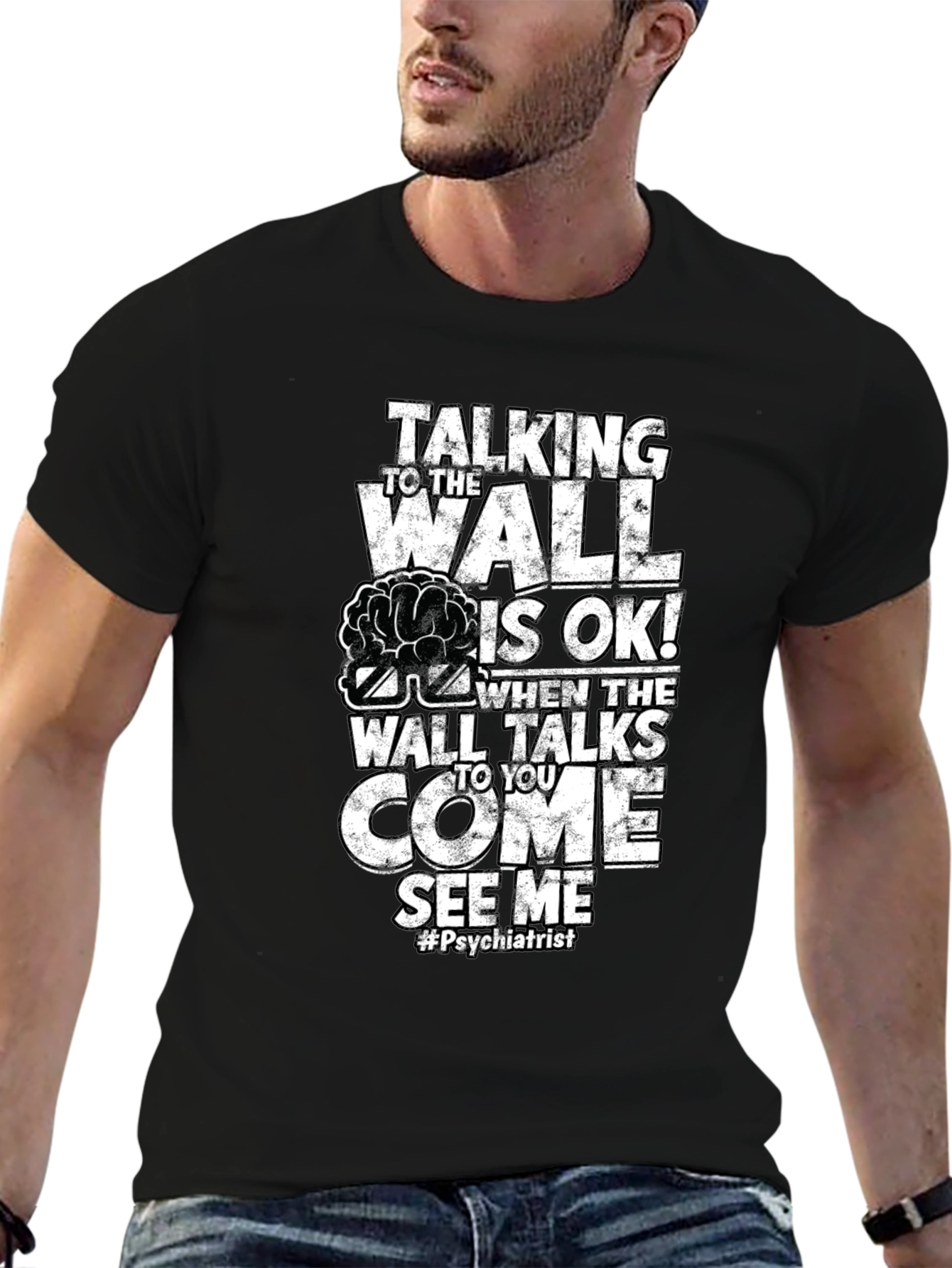 Talking Wall Psychiatrist Humor T-Shirt