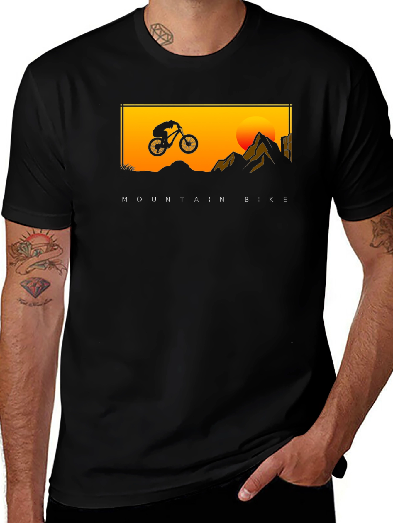 Mountain Bike Sunset Graphic Tee - Adventure Ready!