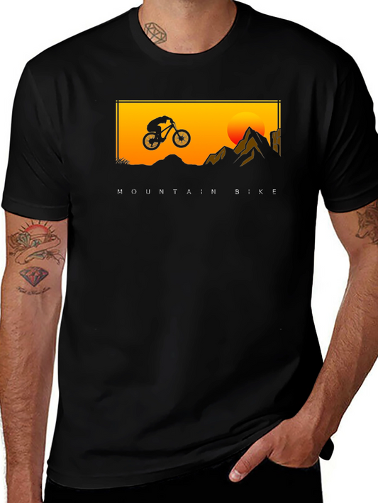 Mountain Bike Sunset Graphic Tee - Adventure Ready!