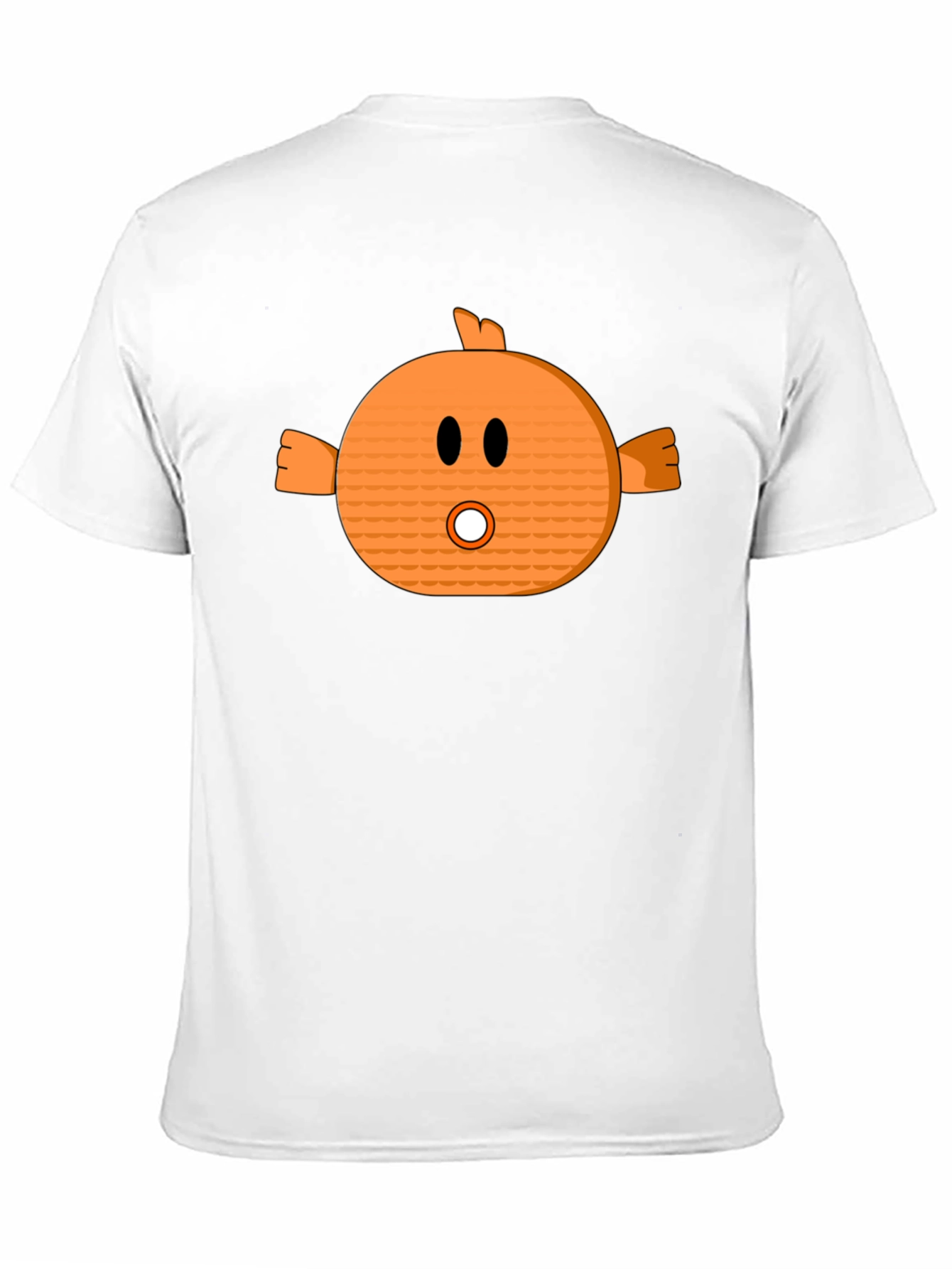Funny Orange Cartoon Character Black T-Shirt