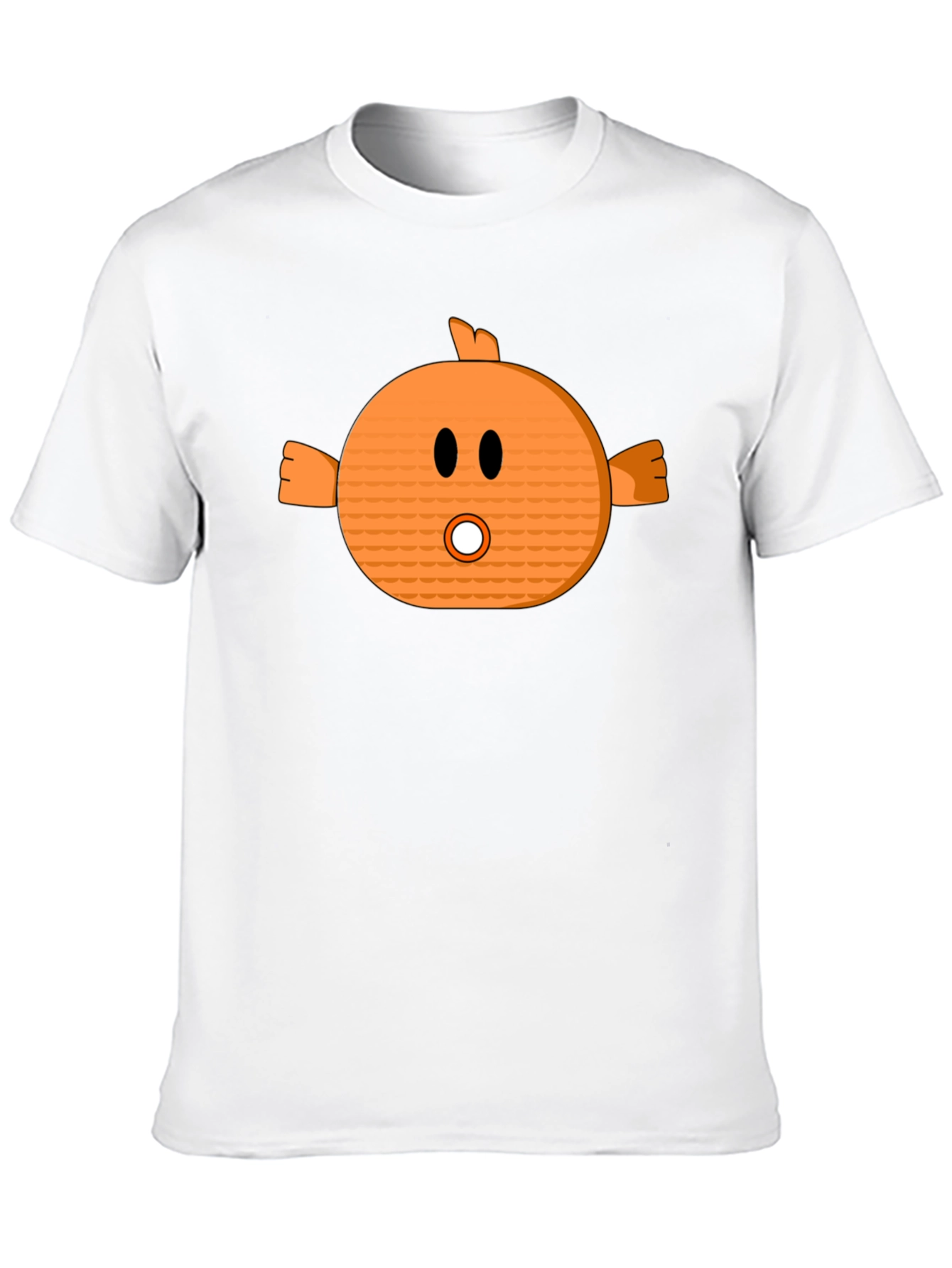 Funny Orange Cartoon Character Black T-Shirt