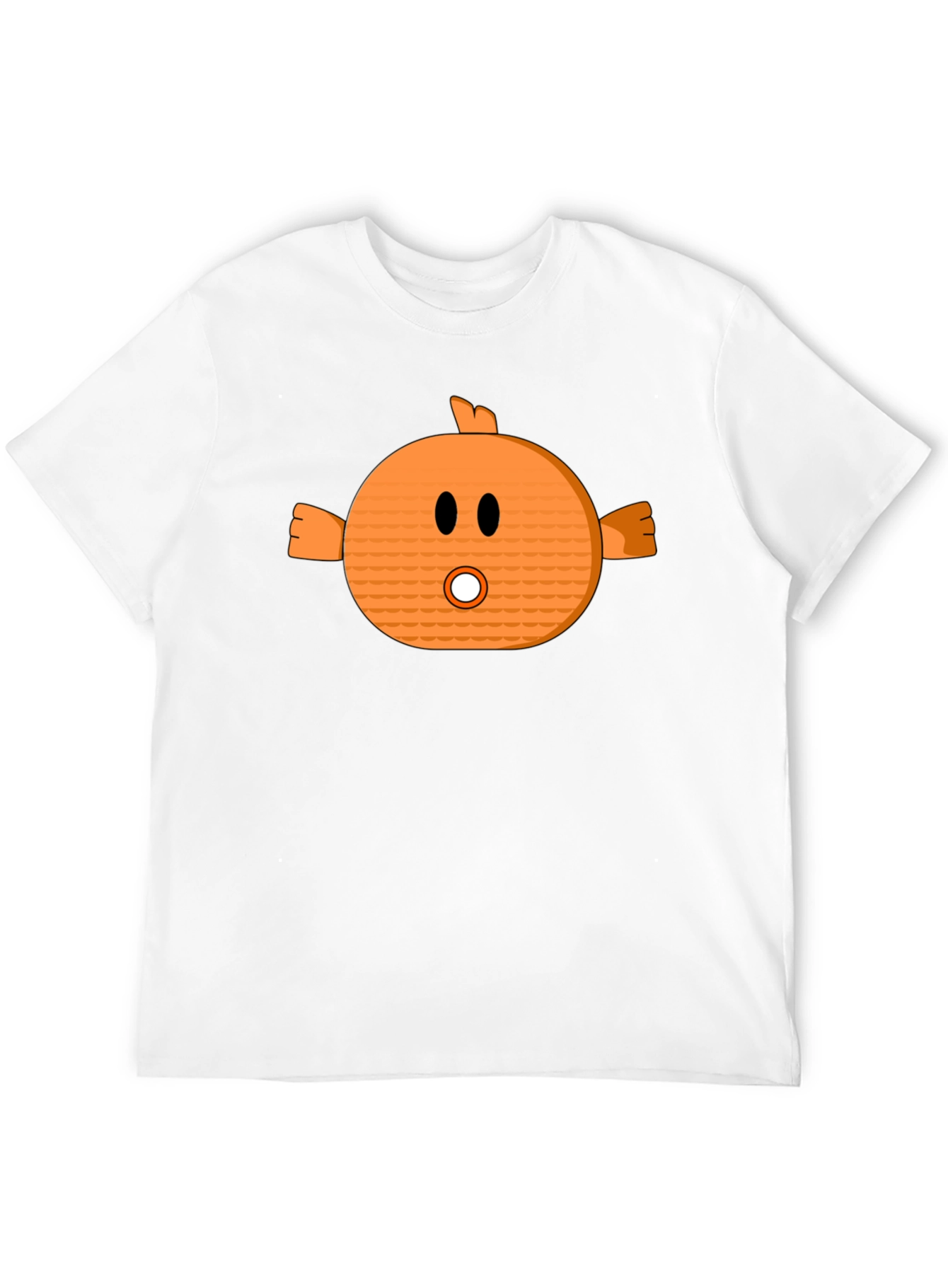 Funny Orange Cartoon Character Black T-Shirt