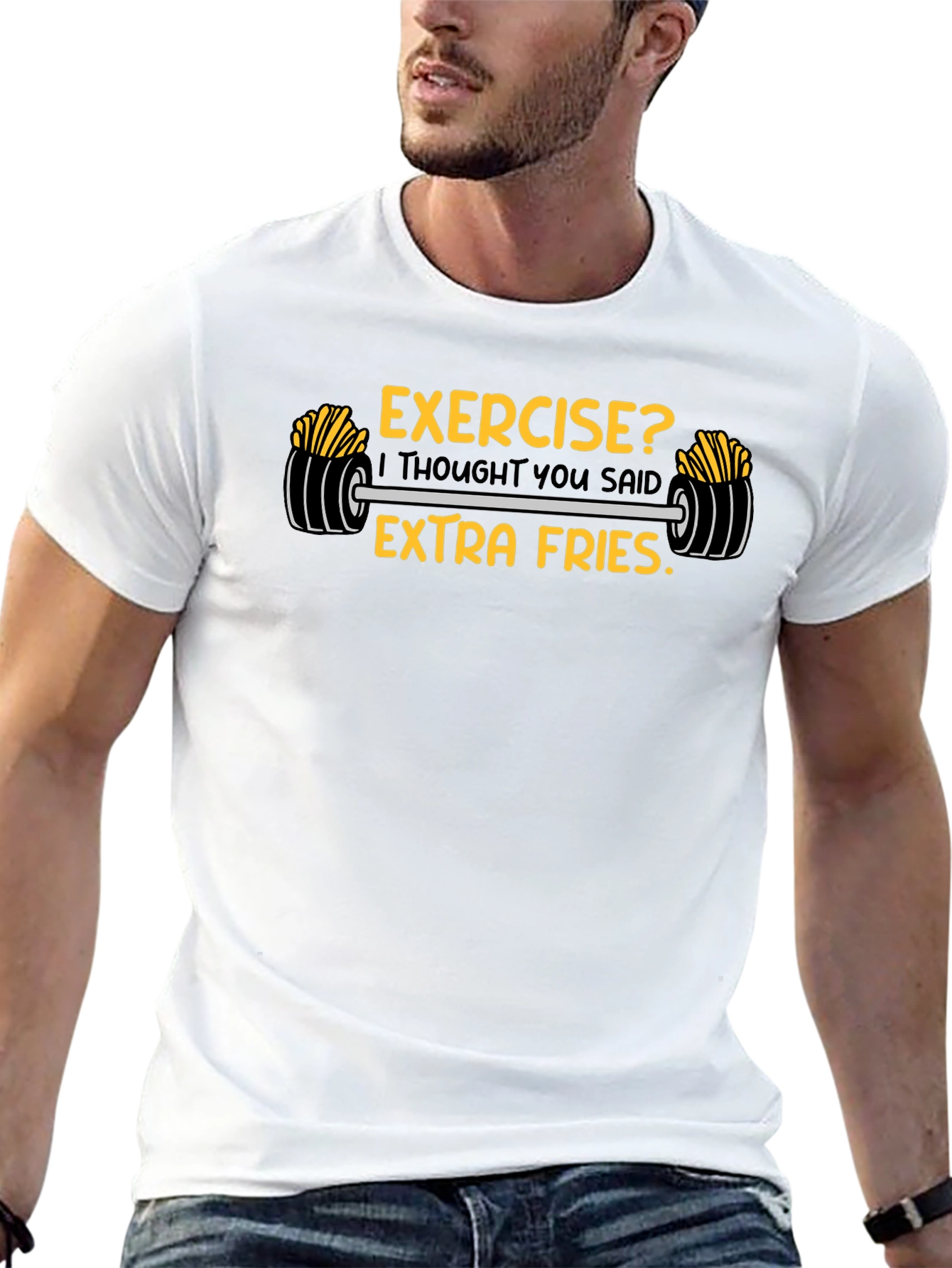 Funny Extra Fries Graphic T-Shirt