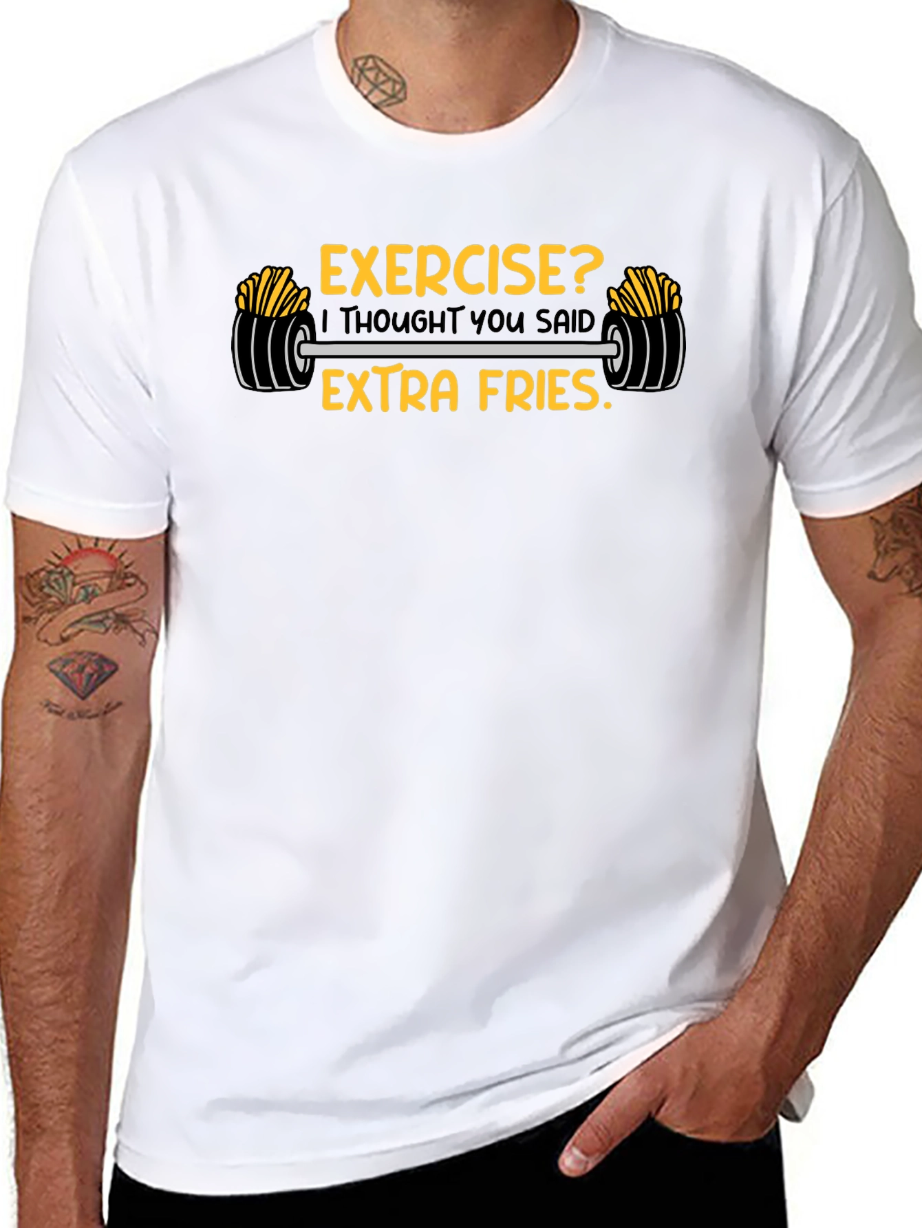 Funny Extra Fries Graphic T-Shirt