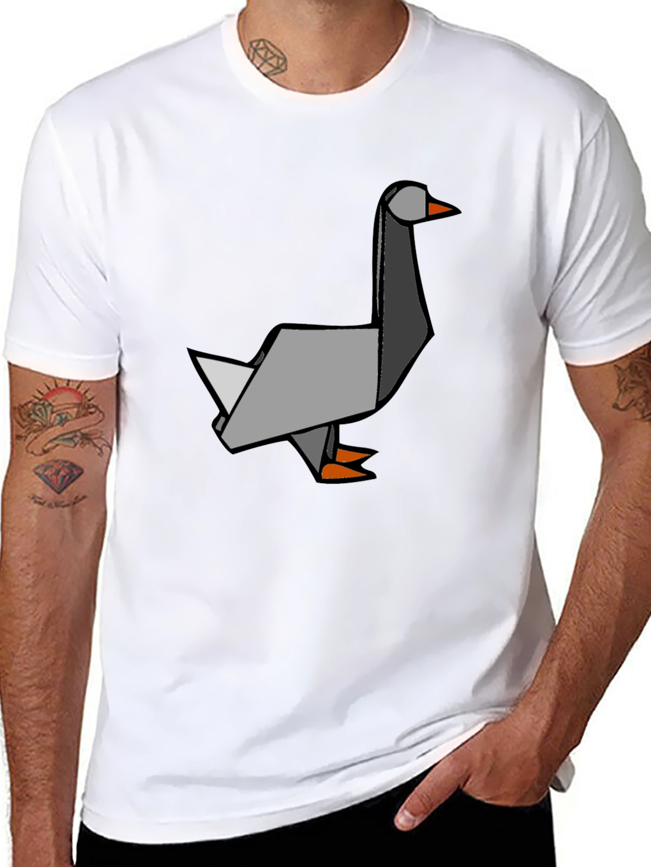 Origami Goose Graphic Tee - Unique Style
