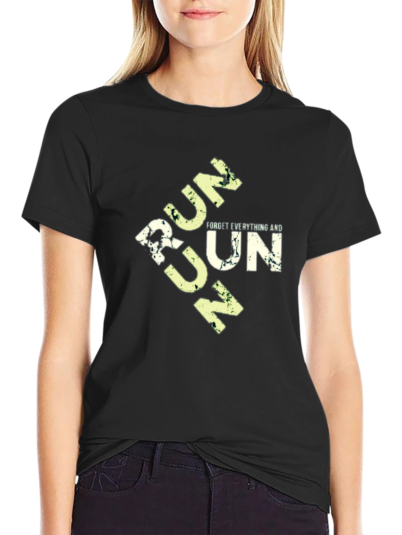 Run Motivational Graphic Tee - Black