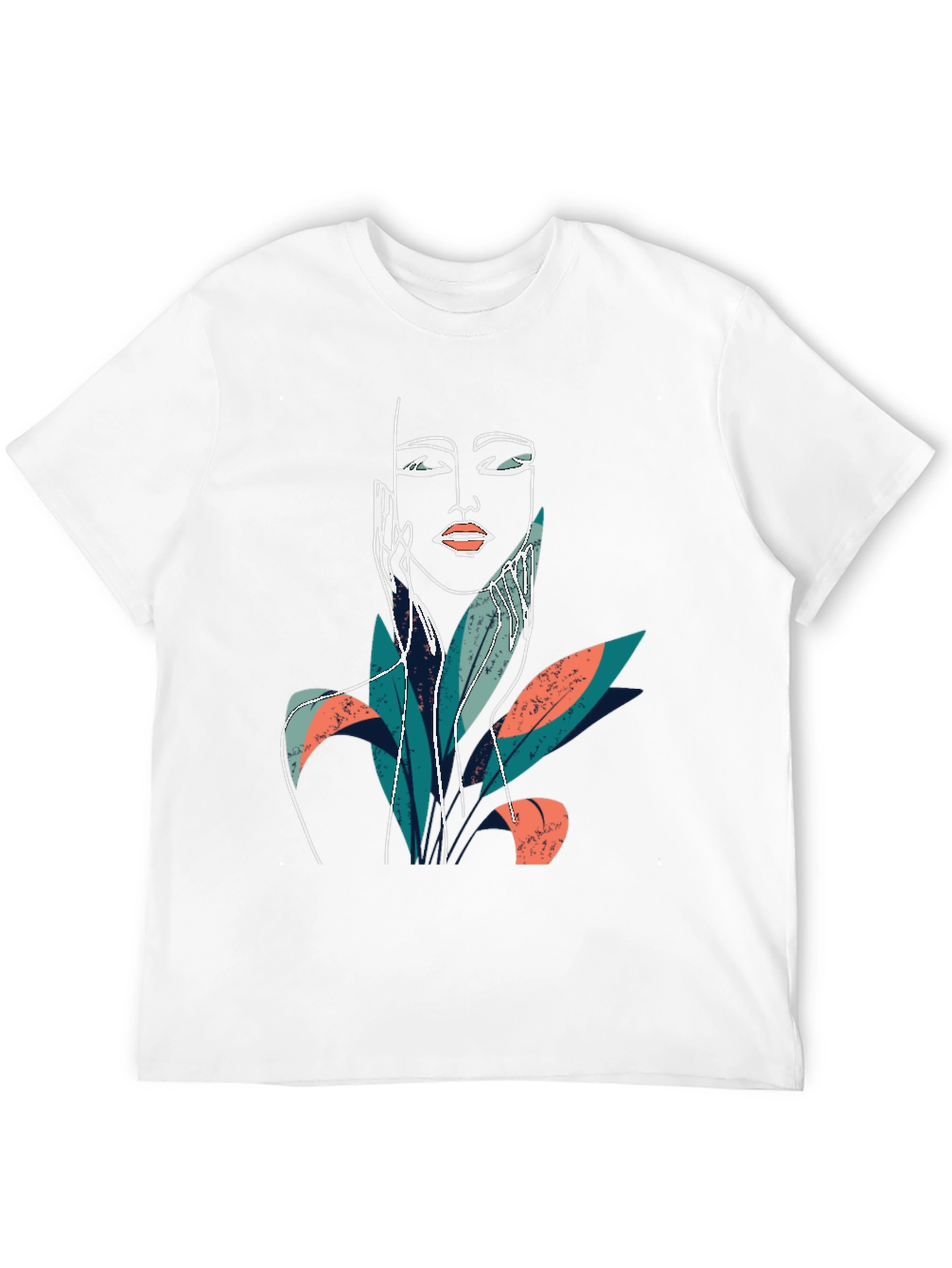 Abstract Face Graphic Print Black T-Shirt