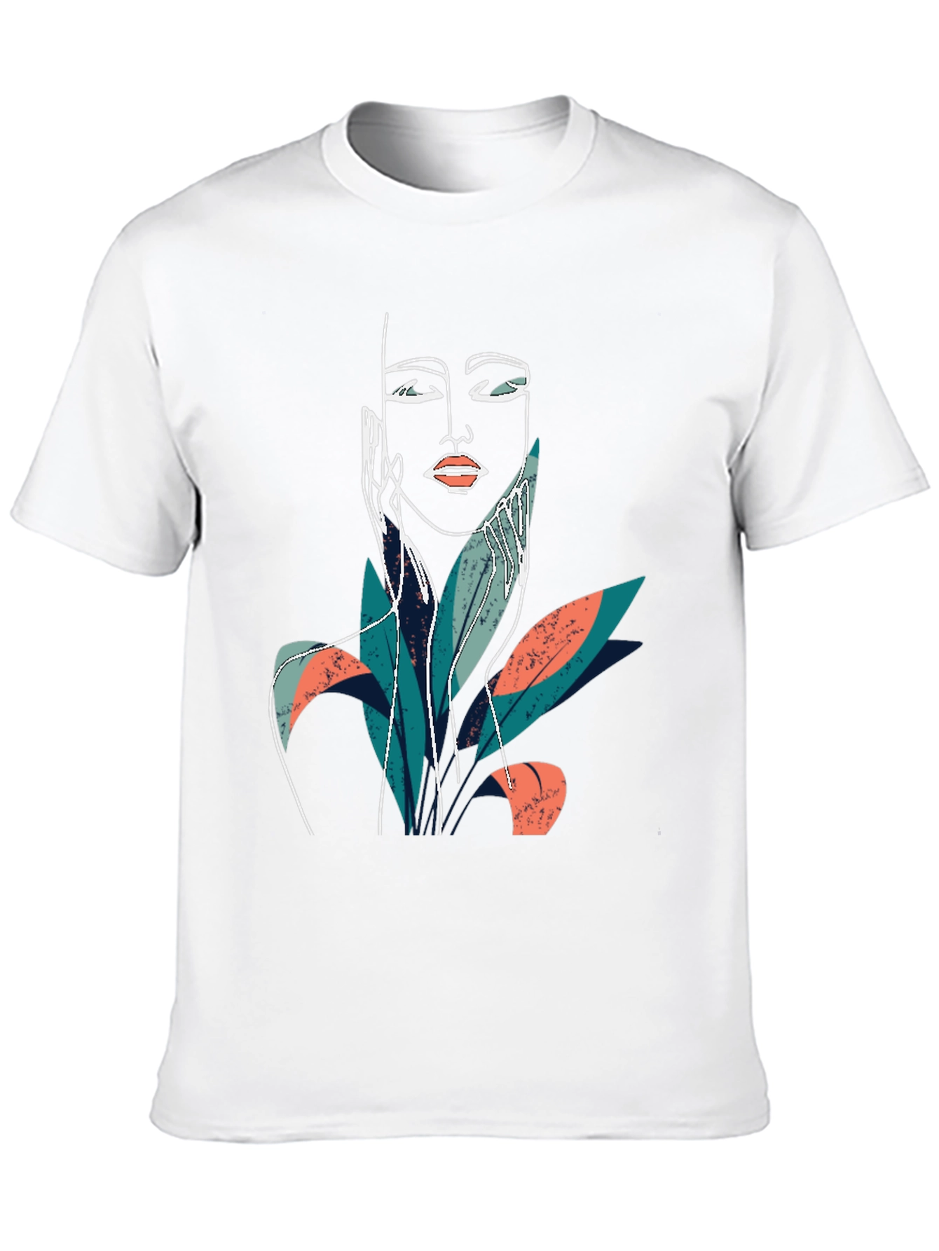 Abstract Face Graphic Print Black T-Shirt