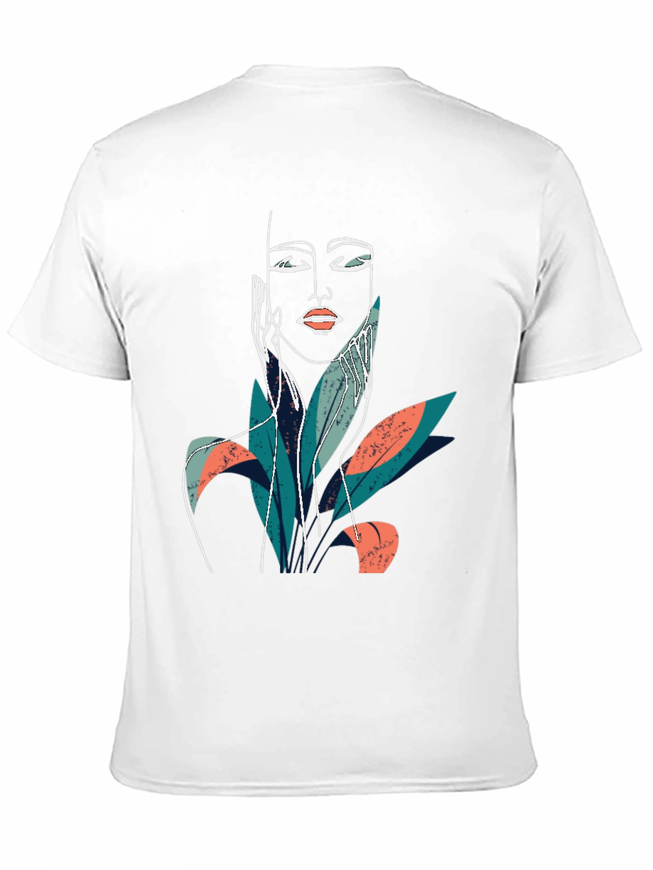 Abstract Face Graphic Print Black T-Shirt