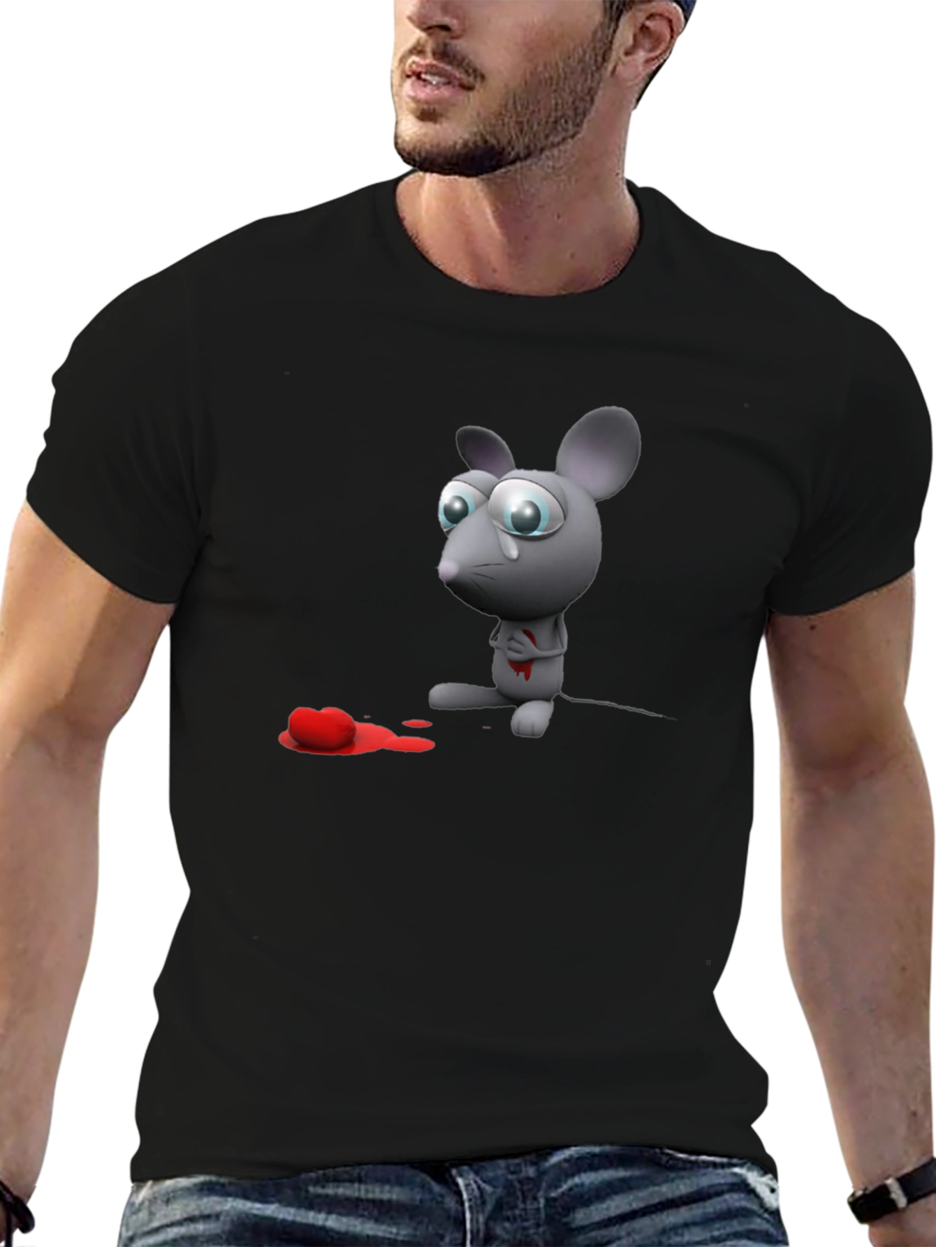 Heartbroken Mouse Graphic T-Shirt