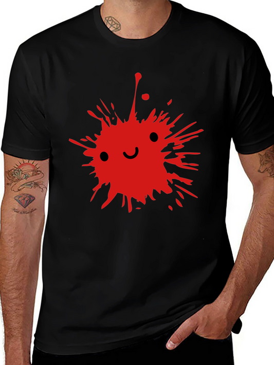 Red Splatter Smile T-Shirt | Edgy Smile Face Graphic Tee | Grunge Streetwear Shirt | Aesthetic Graphic Tee | Free Shipping $50+