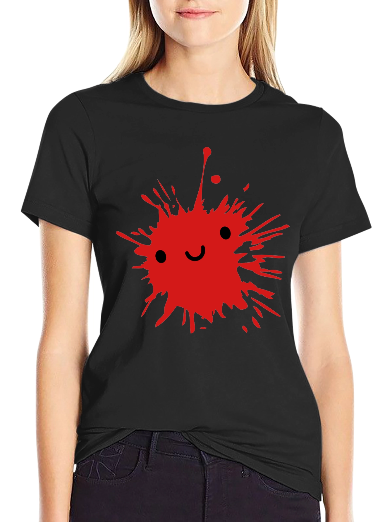 Red Splatter Smile T-Shirt | Edgy Smile Face Graphic Tee | Grunge Streetwear Shirt | Aesthetic Graphic Tee | Free Shipping $50+