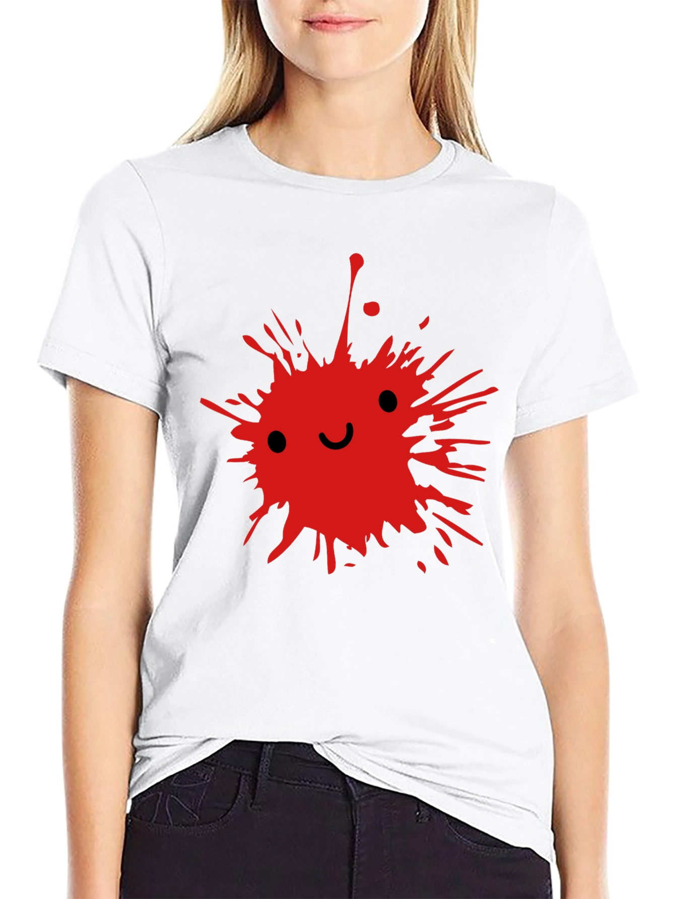 Red Splatter Smile T-Shirt | Edgy Smile Face Graphic Tee | Grunge Streetwear Shirt | Aesthetic Graphic Tee | Free Shipping $50+