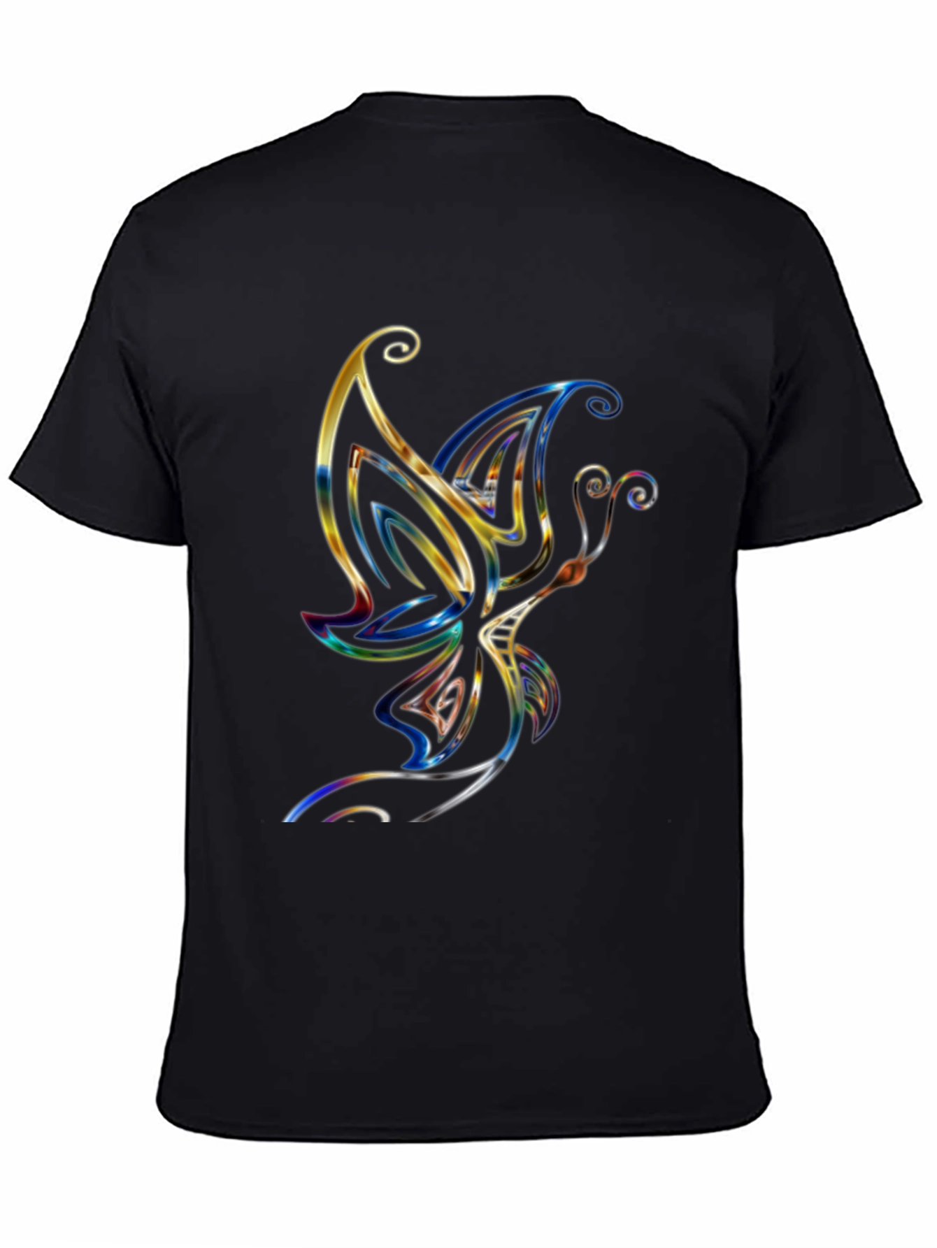 Butterfly Graphic Tee - Stylish Mens Black T-Shirt