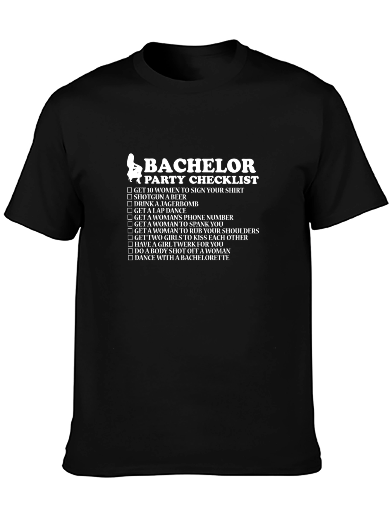 Bachelor Party Checklist Graphic T-Shirt