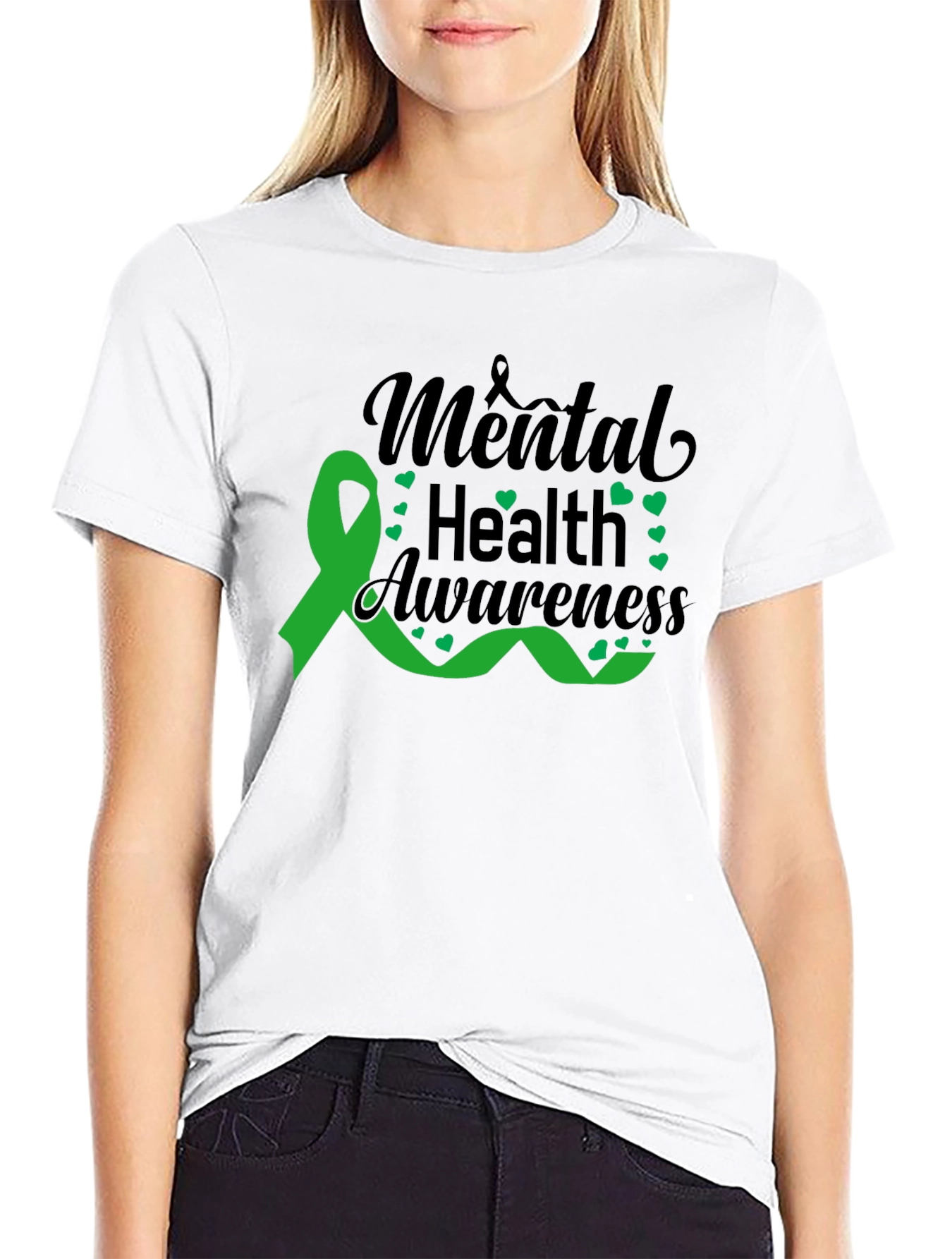 Mental Health Awareness Ribbon Graphic T-Shirt