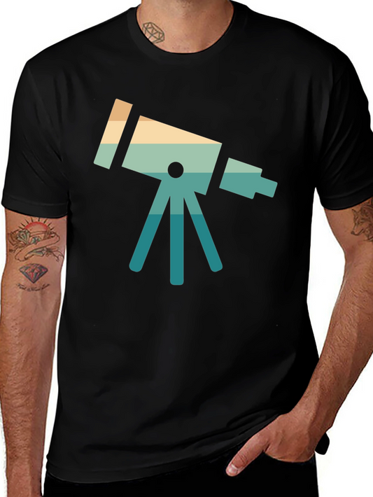 Retro Telescope Graphic Tee - Space Lover Gift
