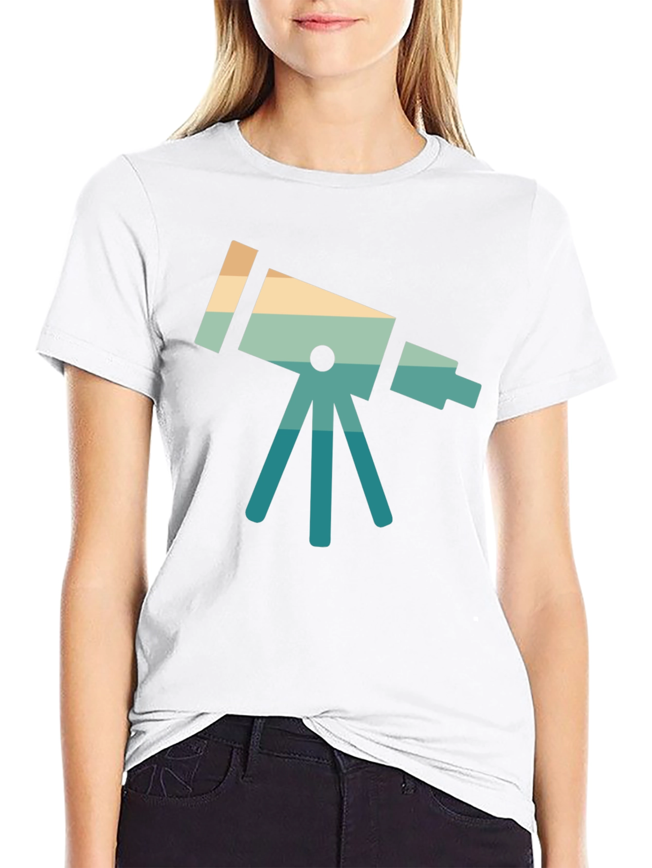 Retro Telescope Graphic Tee - Space Lover Gift