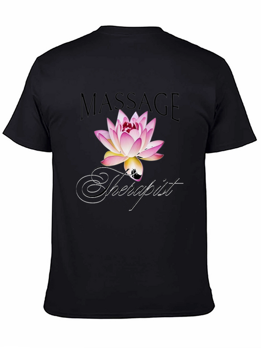 Massage Therapist Lotus Flower Graphic T-Shirt