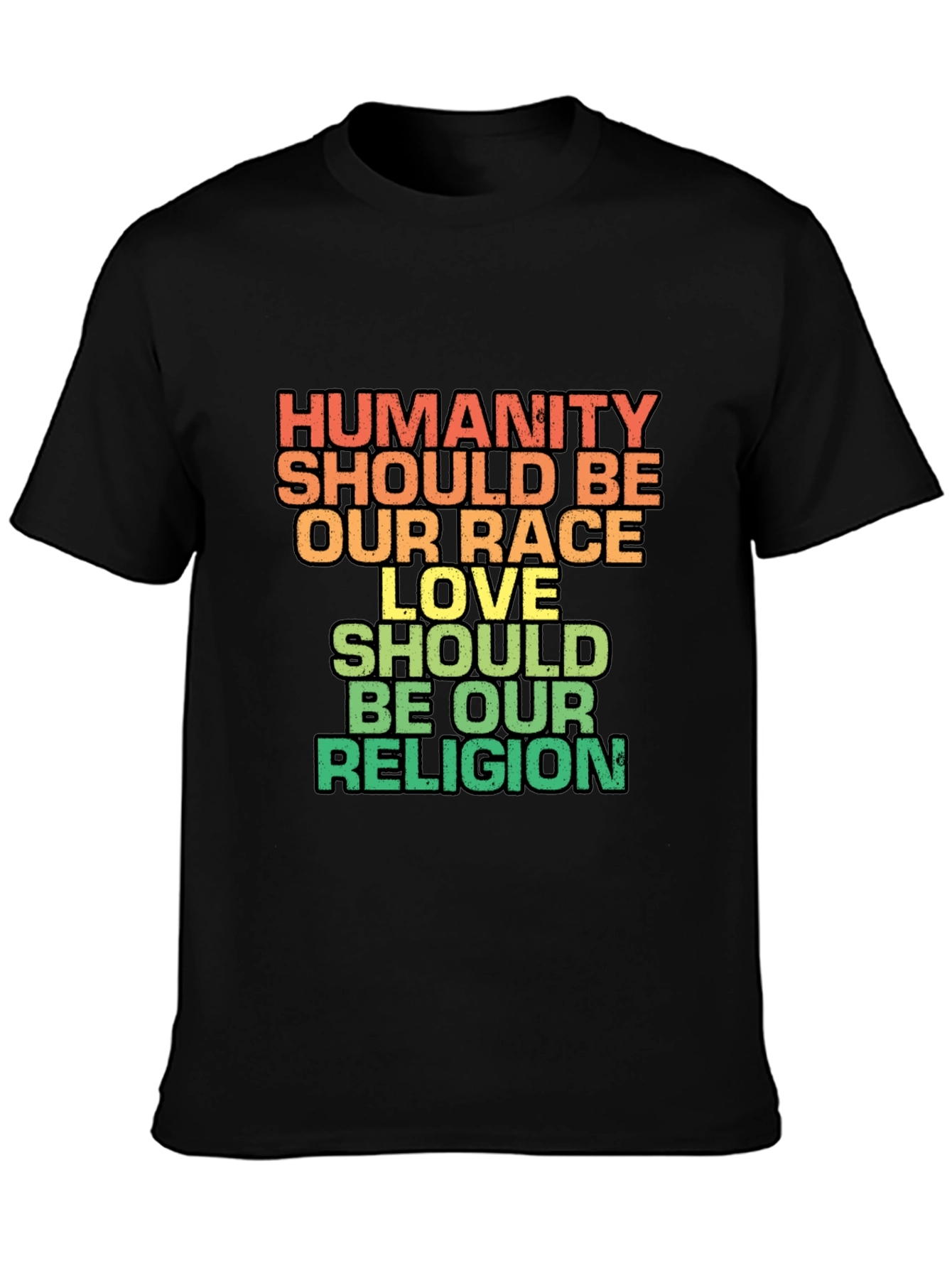Humanity Love Religion Graphic Tee - Black