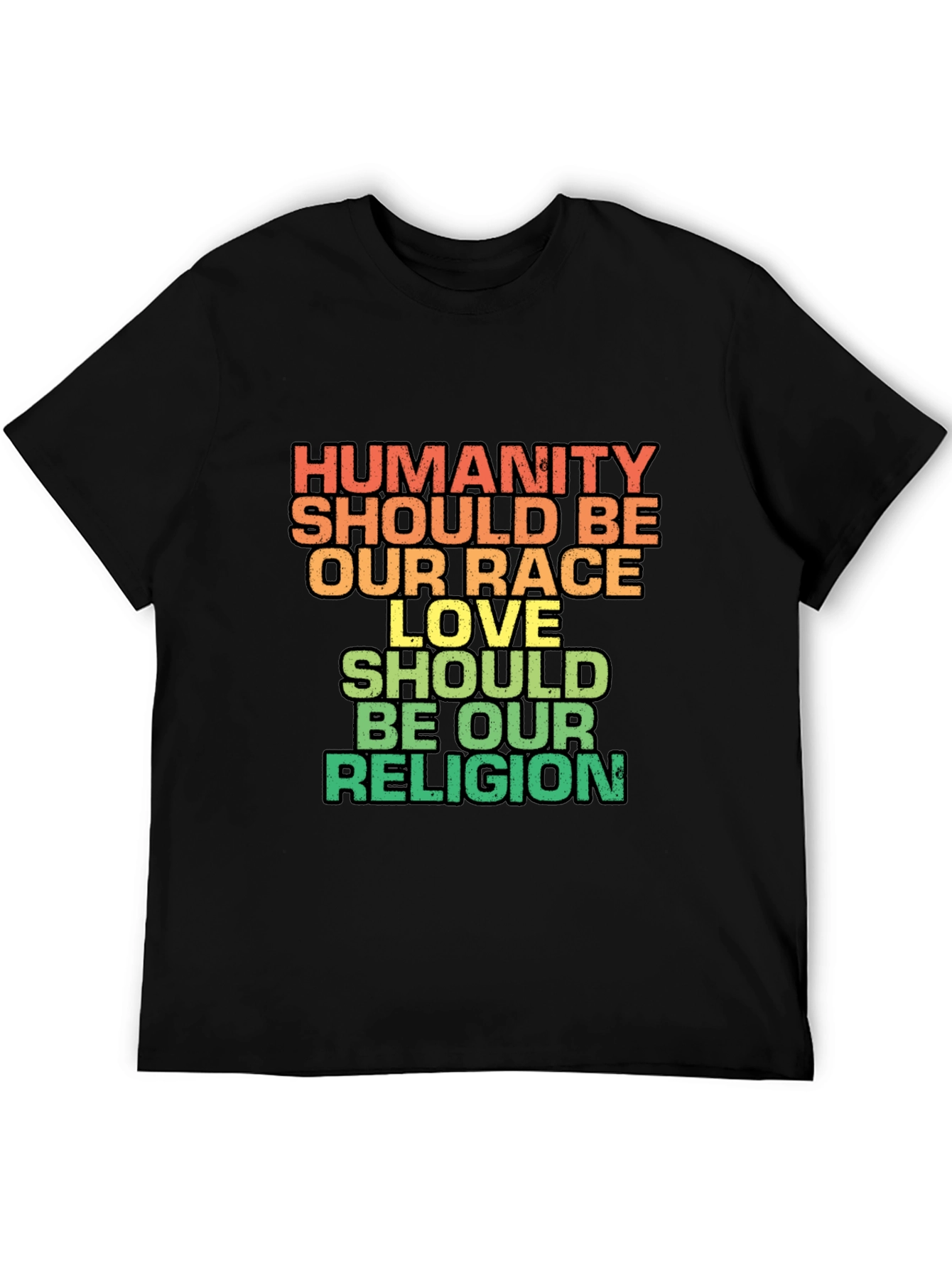 Humanity Love Religion Graphic Tee - Black