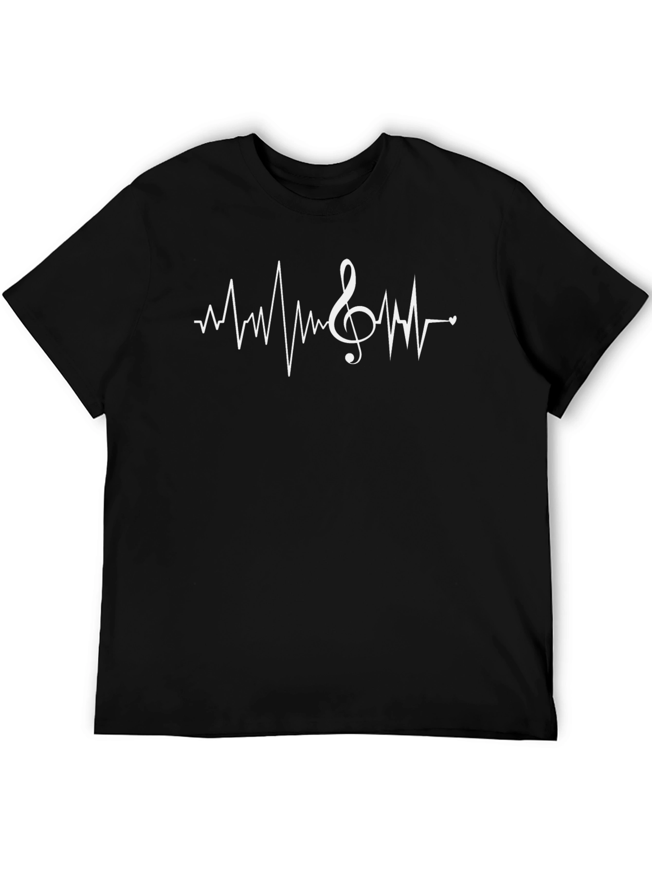 Music Heartbeat T-Shirt - Stylish Treble Clef Design
