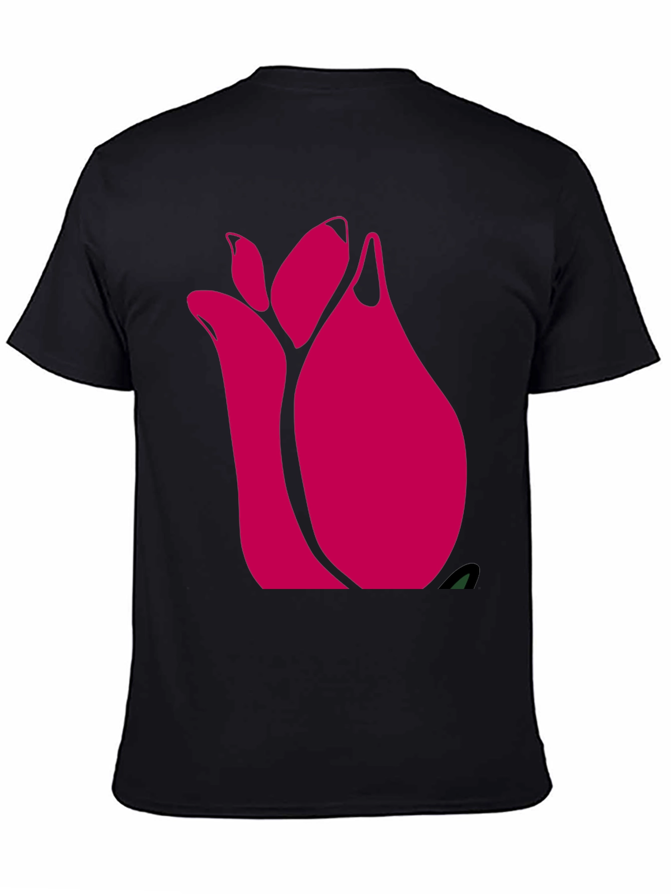 Bold Floral Graphic Print Black Casual Tee