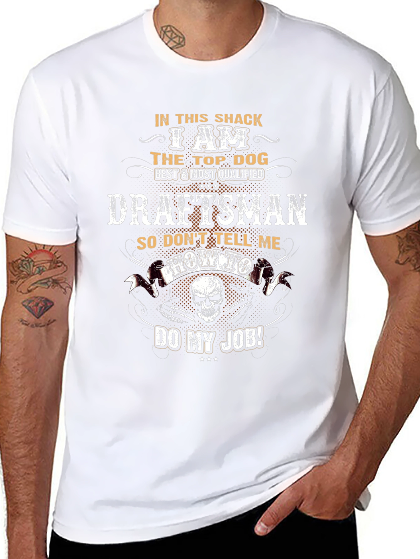 Top Dog Draftsman T-Shirt – Funny Work Graphic Tee
