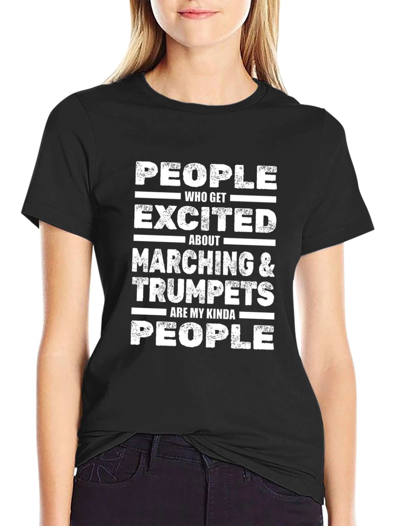 Marching & Trumpet Fan T-Shirt - Black Cotton Tee