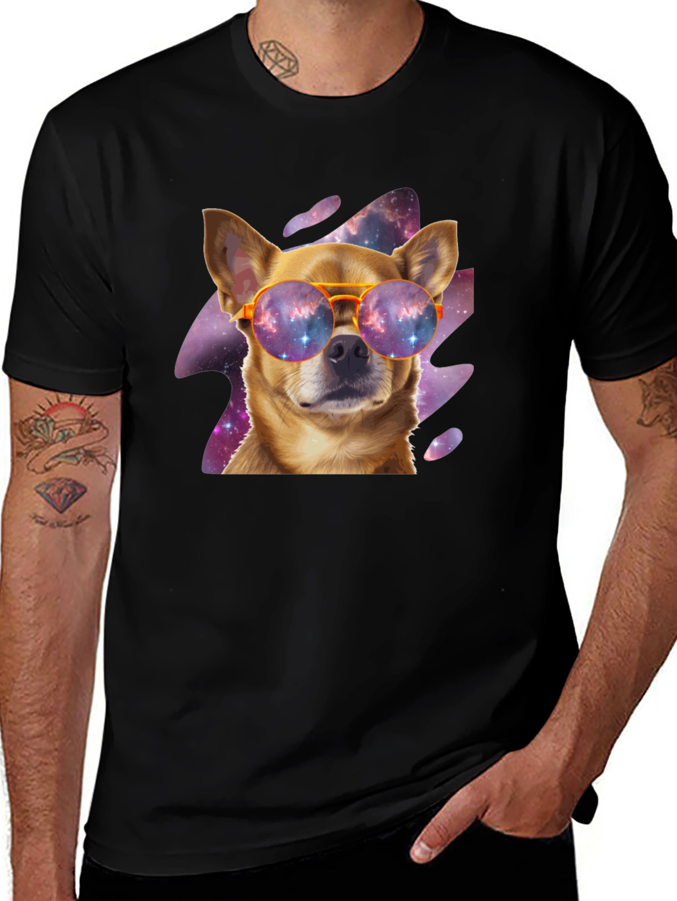 Galaxy Chihuahua Sunglasses T-Shirt – Cool Dog Lover Graphic Tee