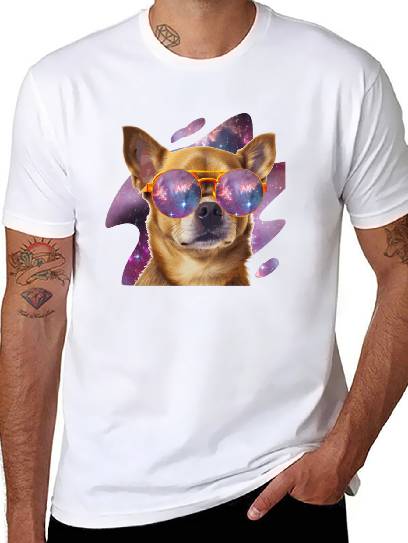 Galaxy Chihuahua Sunglasses T-Shirt – Cool Dog Lover Graphic Tee