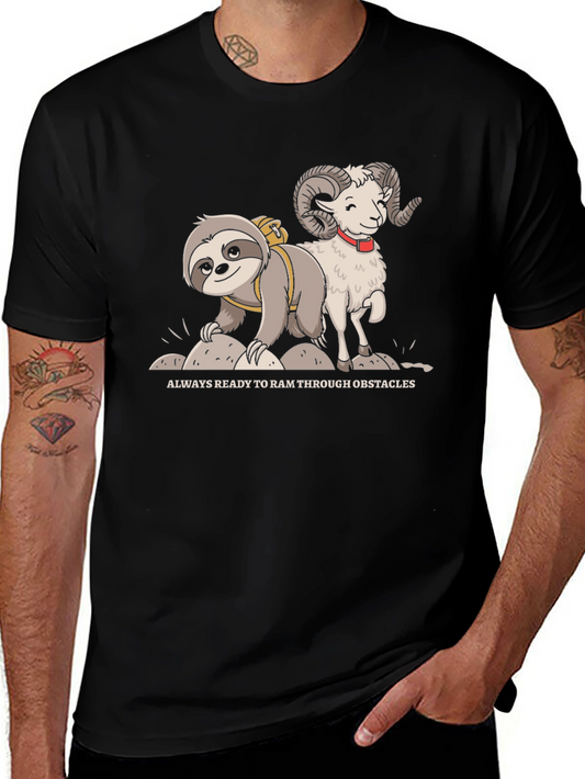 Ram & Sloth Graphic T-Shirt - Ready to Ram Obstacles