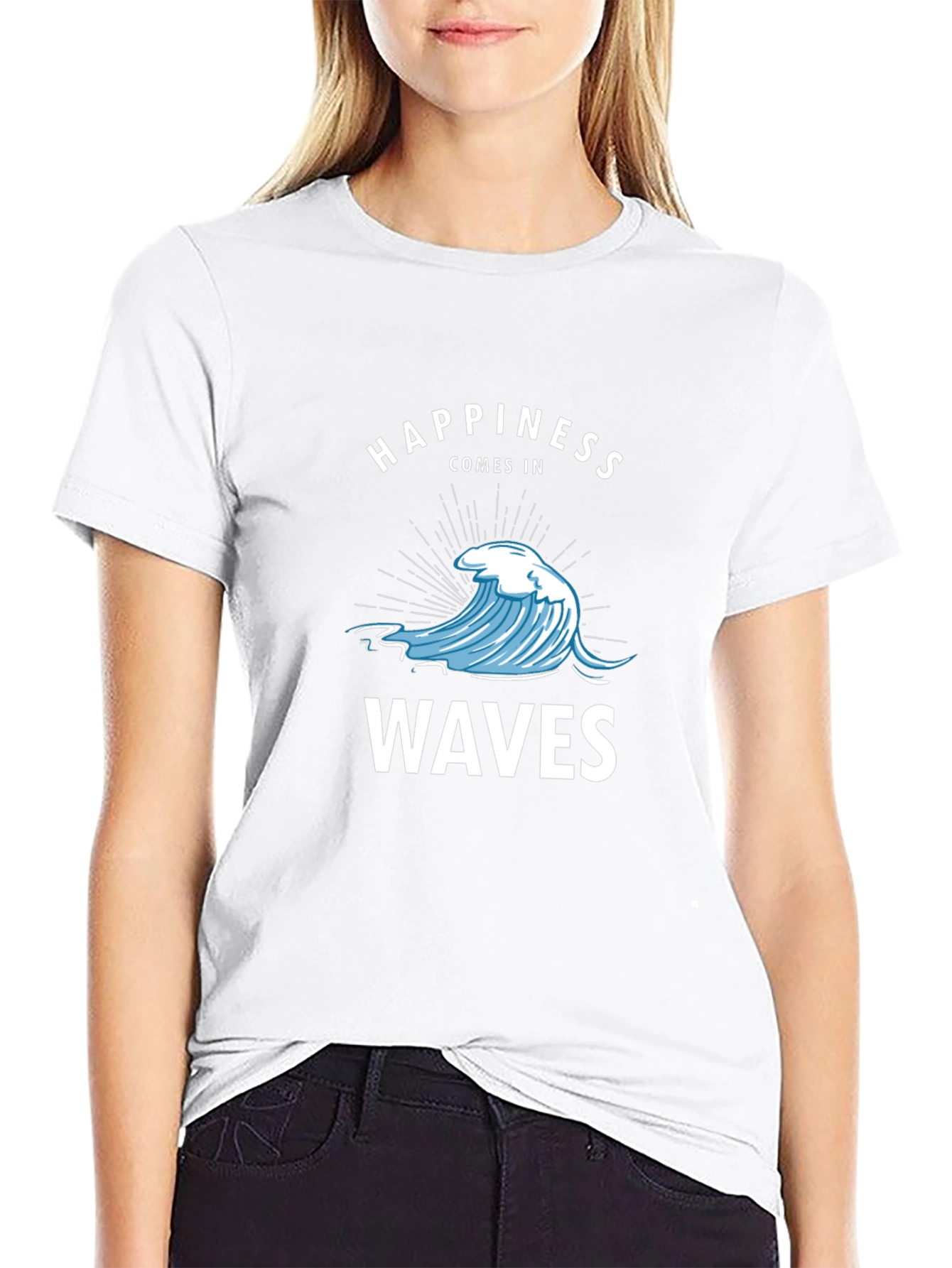 Happiness Comes In Waves Graphic T-Shirt