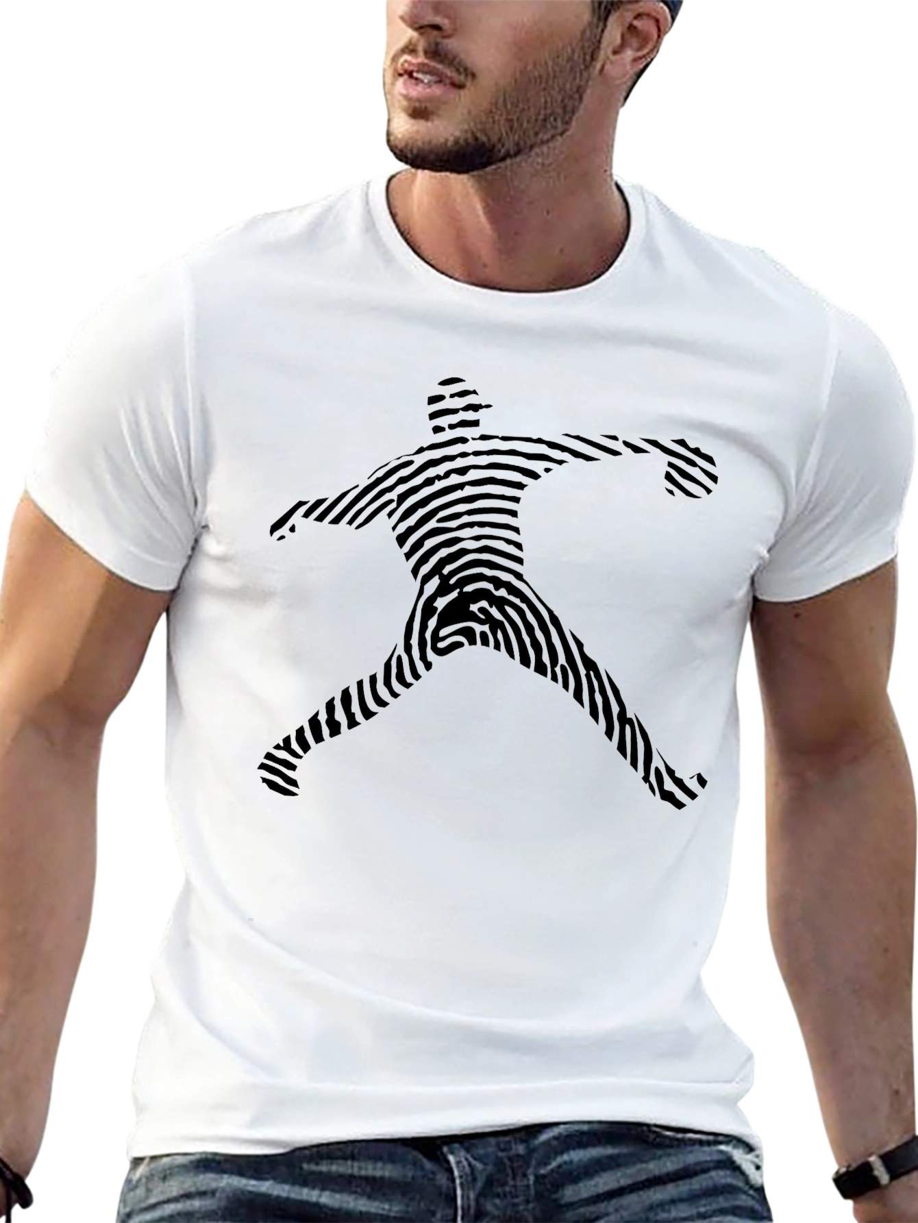 Fingerprint Jordan T-Shirt - Black Cotton Graphic Tee